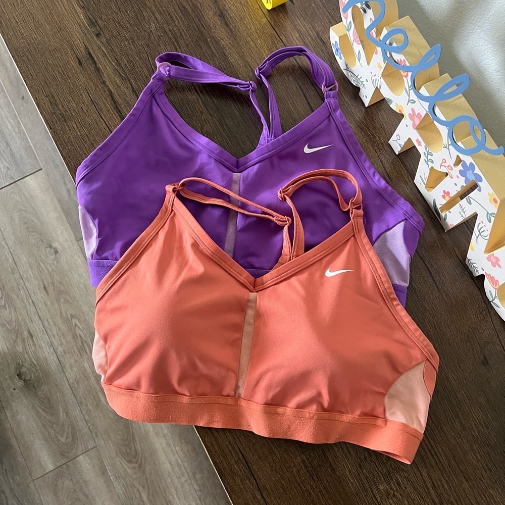 Nike Women's Purple and Orange Sports Bras
